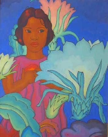 Arman Manookian Polynesian Girl Sweden oil painting art